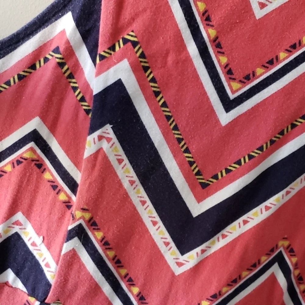 Xhilaration Fit & Flair Sleeveless Dress in a Chevron Print on Pink Size XXL